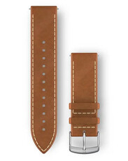 Curea din piele Garmin 20mm (pentru Venu, Venu Sq, Venu 2 Plus și altele), maro, Quick Release, 010-12691-0A