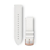 Curea din piele Garmin 20mm (pentru Venu, Venu Sq, Venu 2 Plus și altele), alb V1, Quick Release, 010-12691-0B