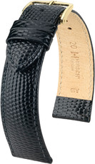 Curea din piele Hirsch Rainbow L 12322650-1, negru, piele de vițel, lungime L, Quick Release