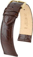 Curea din piele Hirsch Crocograin L 12322810-1, maro, piele de vițel, lungime L, Quick Release