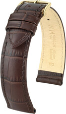 Curea din piele Hirsch Duke L 01028010OE-1, maro, piele de vițel, open end (pentru tije fixe), lungime L, Quick Release