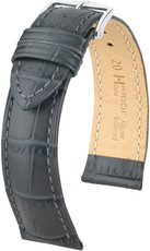 Curea din piele Hirsch Duke M 01028130-2, gri, piele de vițel, lungime M, Quick Release