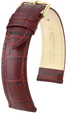 Curea din piele Hirsch Duke M 01028160-1, roșie, piele de vițel, lungime M, Quick Release
