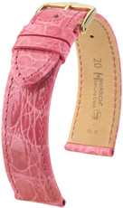 Curea din piele Hirsch Genuine Croco L 01808025-1, roz, piele de crocodil, lungime L, Quick Release