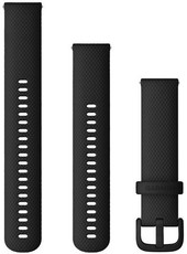 Curea din silicon Garmin 20mm (pentru Venu, Venu Sq, Venu 2 plus și altele), negru V1, Quick Release + partea prelungită, 010-13021-03