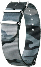 Curea din nylon Hirsch Rush L 40406038-2, camuflaj/albastru, camuflaj, lungime L, Quick Release