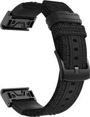 Curea de nailon Ricardo 26mm (pro Garmin Fenix 8/7X/6X (51mm), Tactix aj.), culoarea neagră, QuickFit