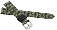 Curea din poliuretan pentru copii, 16 mm, pestriță (verde/gri), cataramă argintie