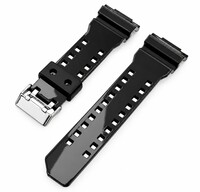 curea din plastic Ricardo Cassola 16mm (pentru Casio G-Shock GA-100, GA-110, GD-120, GLS-100), neagră V8