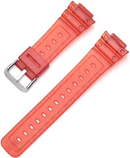 Curea din plastic Ricardo Ribolla 16mm (pentru Casio G-Shock GA-2100/GA-2110, DW-5600, GW-6900), roșie, transparentă