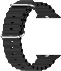 Curea de silicon Ricardo (pro Apple Watch 38/40/41mm), culoarea neagră V2