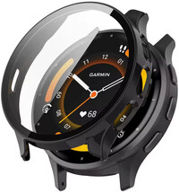 Capac de protecție (pro Garmin Venu 3), plastic, culoarea neagră + sticlă
