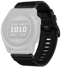 Curea textilă Ricardo 22mm (pro Garmin Fenix 8/7/6 (47mm), Epix 2 aj.), culoarea neagră, QuickFit