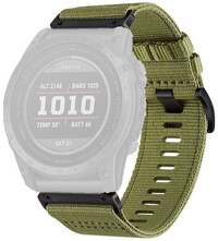 Curea textilă Ricardo 22mm (pro Garmin Fenix 8/7/6 (47mm), Epix 2 aj.), culoarea verde, QuickFit