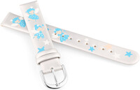 Curea din piele artificială JVD RJ7223.2 14mm, culoarea argintiu, pentru copii