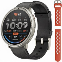 Amazfit Active 2 Premium (Round) Black Leather (+ curea de schimb)