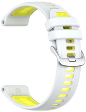 Curea din silicon Ricardo Gressoney 22mm (pentru Garmin Forerunner 970), White/Yellow
