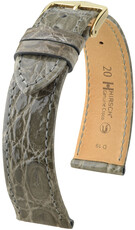 Curea din piele Hirsch Genuine Croco 18900830-7, culoarea gri, piele de crocodil, Quick Release
