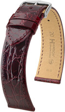 Curea din piele Hirsch Genuine Croco 18900860-2, culoarea roșie, piele de crocodil, Quick Release