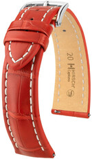 Curea din piele Hirsch Capitano L 04807029-2, roșu, piele de aligator, lungime L, eliberare rapidă