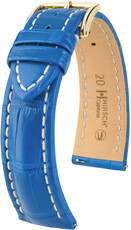 Curea din piele Hirsch Capitano L 04807085-1, albastru, piele de aligator, lungime L, eliberare rapidă