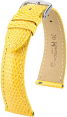 Curea din piele Hirsch London 04366172-2, culoarea galbenă, piele de șopârlă, Quick Release