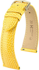 Curea din piele Hirsch London 04366172-7, culoarea galbenă, piele de șopârlă, Quick Release