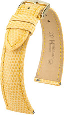 Curea din piele Hirsch London 04366173-7, culoarea galbenă, piele de șopârlă, Quick Release