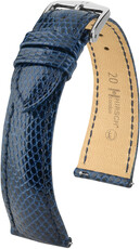 Curea din piele Hirsch London 04366180-2, culoarea albastră, piele de șopârlă, Quick Release