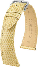 Curea din piele Hirsch London 04366190-2, culoarea bej, piele de șopârlă, Quick Release