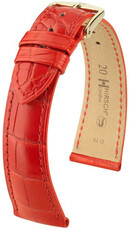 Curea din piele Hirsch London 04307129-7, culoarea roșie, piele de aligator, Quick Release