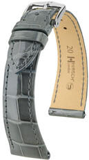 Curea din piele Hirsch London 04307130-2, culoarea gri, piele de aligator, Quick Release