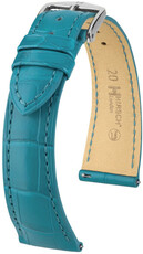 Curea din piele Hirsch London 04307183-2, culoarea albastră, piele de aligator, Quick Release