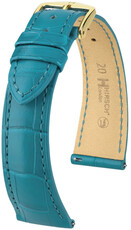 Curea din piele Hirsch London 04307183-7, culoarea albastră, piele de aligator, Quick Release