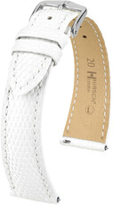 Curea din piele Hirsch London L 04366000-2, alb, piele de șopârlă, lungime L, Quick Release