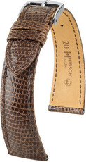 Curea din piele Hirsch London L 04366010-2, maro, piele de șopârlă, lungime L, Quick Release
