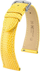 Curea din piele Hirsch London L 04366072-2, galben, piele de șopârlă, lungime L, eliberare rapidă