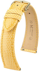 Curea din piele Hirsch London L 04366073-7, galben, piele de șopârlă, lungime L, Quick Release