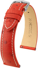Curea din piele Hirsch Massai Ostrich L 04362021-2, roșu, piele de struț, lungime L, eliberare rapidă