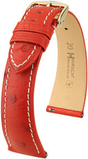Curea din piele Hirsch Massai Ostrich L 04362021-7, roșu, piele de struț, lungime L, eliberare rapidă