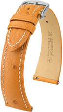 Curea din piele Hirsch Massai Ostrich L 04362074-2, maro, piele de struț, lungime L, Quick Release