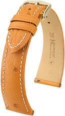 Curea din piele Hirsch Massai Ostrich L 04362074-7, maro, piele de struț, lungime L, Quick Release