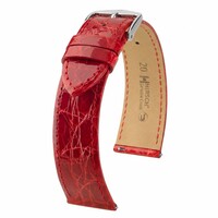 Curea din piele Hirsch Genuine Croco L 01808020-2, roșu, piele de crocodil, lungime L, eliberare rapidă