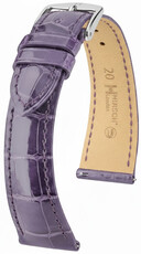 Curea din piele Hirsch London L 04307084-2, mov, piele de aligator, lungime L, Quick Release