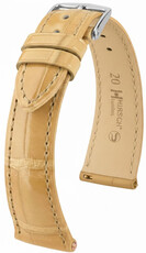 Curea din piele Hirsch London L 04307090-2, bej, piele de aligator, lungime L, Quick Release