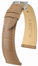 Curea din piele Hirsch London L 04307099-2, bej, piele de aligator, lungime L, Quick Release