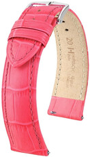 Curea din piele Hirsch Duke 01028123-2, culoarea portocaliu, piele de vițel, Quick Release