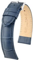 Curea din piele Hirsch Duke L 01028080NQ-2, albastră, piele de vițel, lungime L