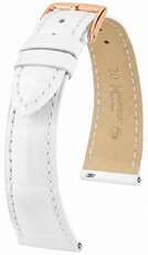 Curea din piele Hirsch London 04207100-7, culoarea albă, piele de aligator, Quick Release