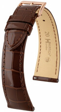 Curea din piele Hirsch London 04207110-7, culoarea maro, piele de aligator, Quick Release